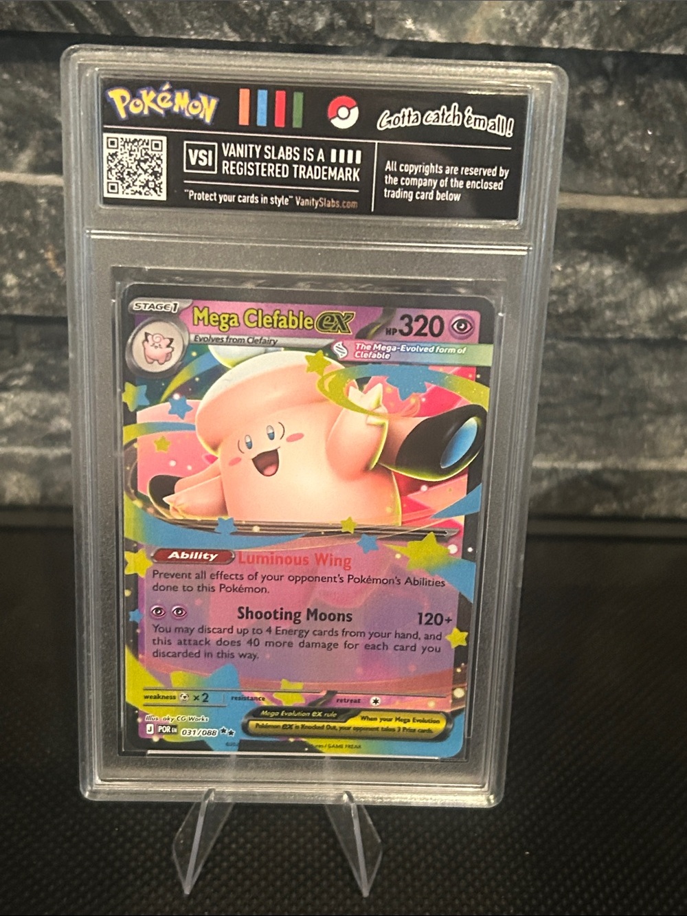 Pokemon Mega Clefable EX 031/088 Holo Slabbed Card from Perfect Order M/NM